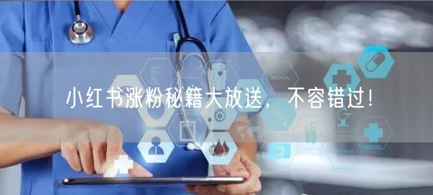 小红书涨粉秘籍大放送,不容错过!