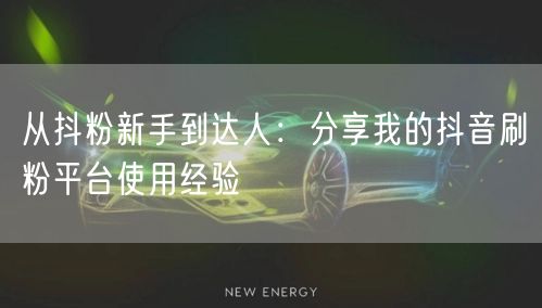 从抖粉新手到达人:分享我的抖音刷粉平台使用经验