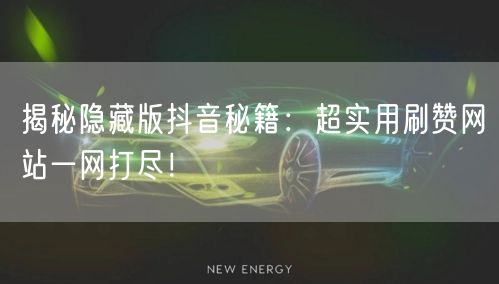 揭秘隐藏版抖音秘籍：超实用刷赞网站一网打尽！