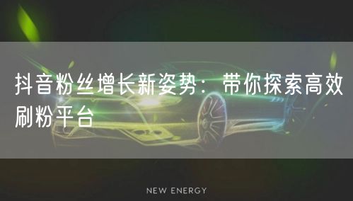 抖音粉丝增长新姿势:带你探索高效刷粉平台