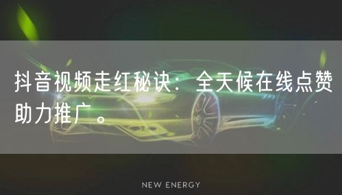 抖音视频走红秘诀：全天候在线点赞助力推广。