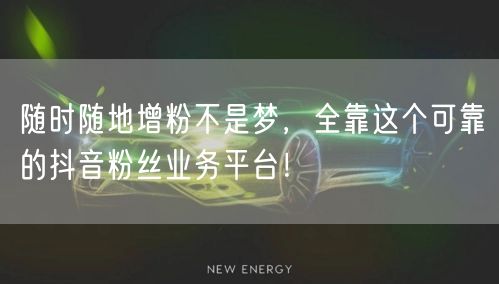 随时随地增粉不是梦,全靠这个可靠的抖音粉丝业务平台!