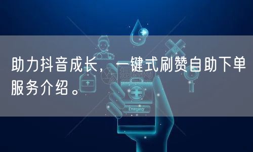 助力抖音成长，一键式刷赞自助下单服务介绍。