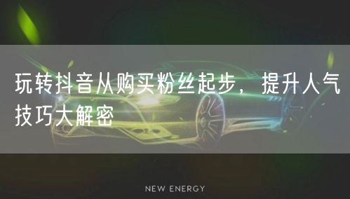 玩转抖音从购买粉丝起步，提升人气技巧大解密