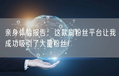 亲身体验报告：这款刷粉丝平台让我成功吸引了大量粉丝！