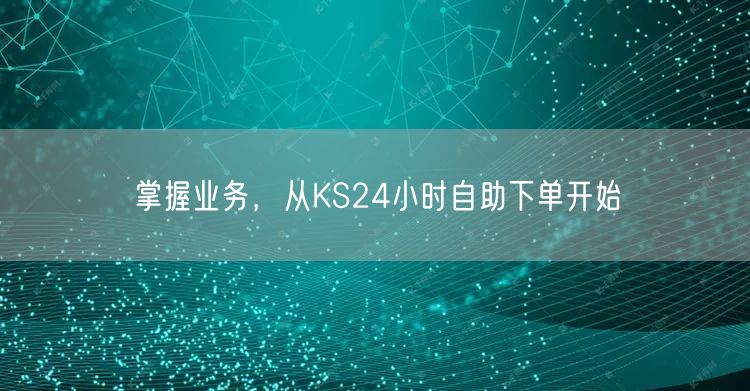 掌握业务，从KS24小时自助下单开始