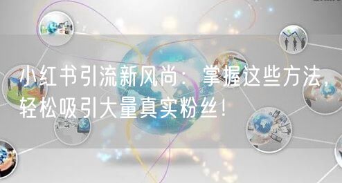 小红书引流新风尚：掌握这些方法，轻松吸引大量真实粉丝！