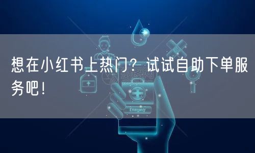 想在小红书上热门？试试自助下单服务吧！