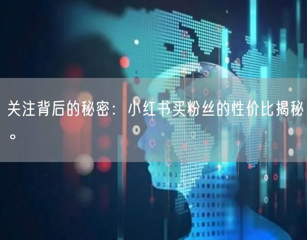 关注背后的秘密:小红书买粉丝的性价比揭秘。