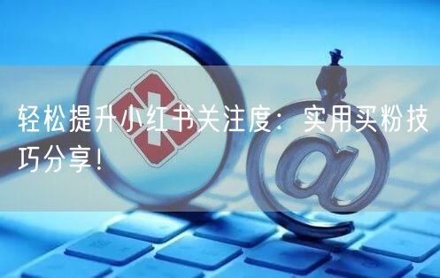 轻松提升小红书关注度:实用买粉技巧分享!