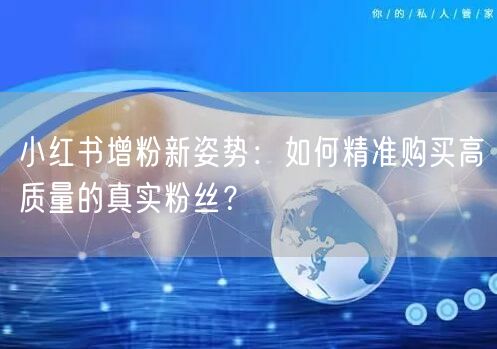 小红书增粉新姿势：如何精准购买高质量的真实粉丝？