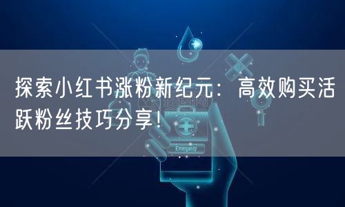 探索小红书涨粉新纪元：高效购买活跃粉丝技巧分享！