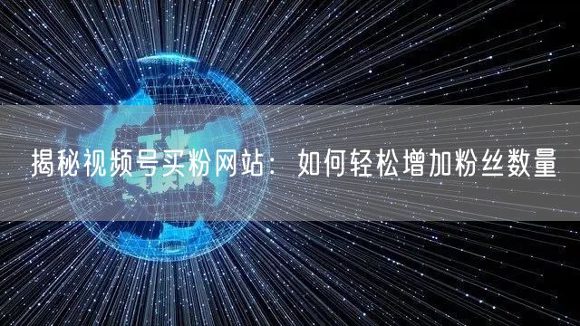揭秘视频号买粉网站:如何轻松增加粉丝数量
