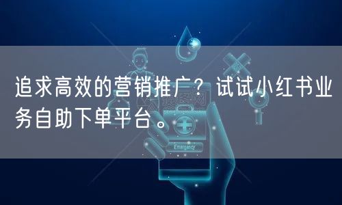 追求高效的营销推广?试试小红书业务自助下单平台。