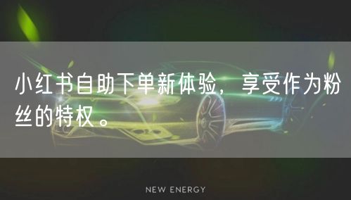 小红书自助下单新体验,享受作为粉丝的特权。