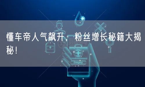 懂车帝人气飙升,粉丝增长秘籍大揭秘!