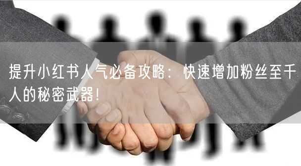提升小红书人气必备攻略：快速增加粉丝至千人的秘密武器！