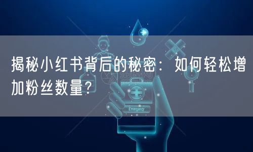 揭秘小红书背后的秘密：如何轻松增加粉丝数量？