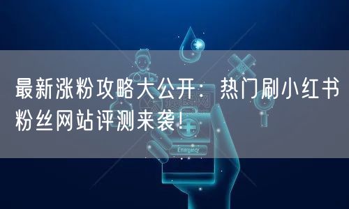 最新涨粉攻略大公开：热门刷小红书粉丝网站评测来袭！