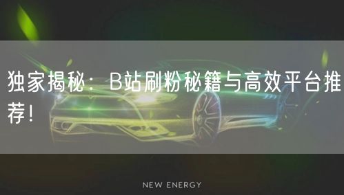 独家揭秘：B站刷粉秘籍与高效平台推荐！
