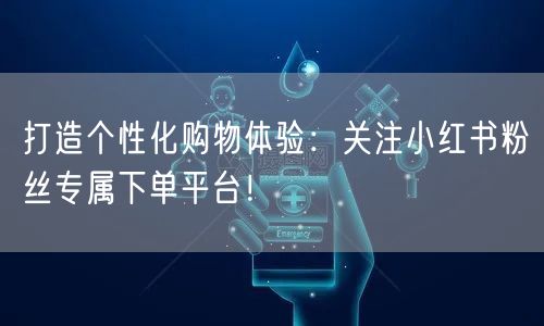 打造个性化购物体验：关注小红书粉丝专属下单平台！