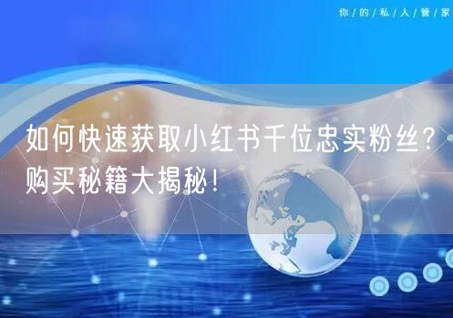 如何快速获取小红书千位忠实粉丝?购买秘籍大揭秘!