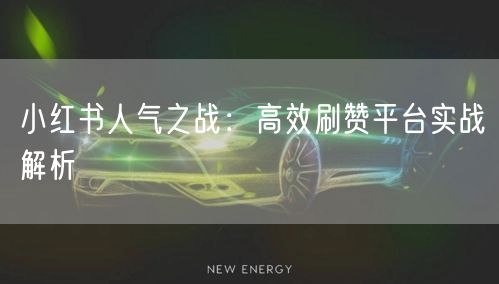 小红书人气之战：高效刷赞平台实战解析