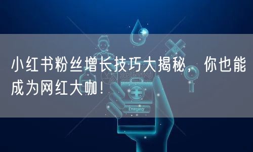 小红书粉丝增长技巧大揭秘，你也能成为网红大咖！