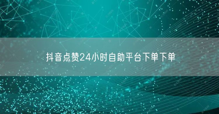 抖音点赞24小时自助平台下单下单
