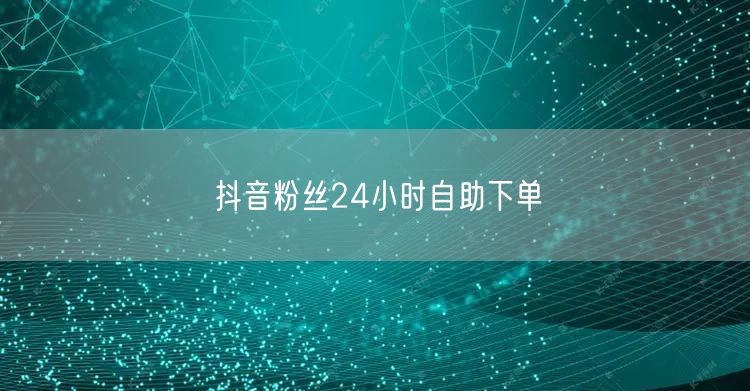 抖音粉丝24小时自助下单
