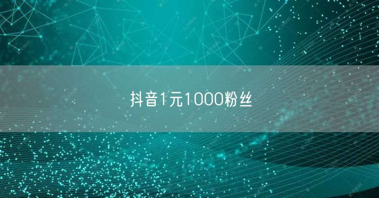 抖音1元1000粉丝