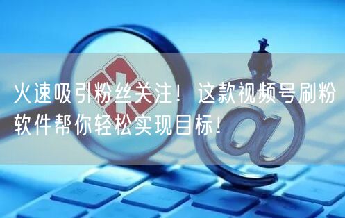 火速吸引粉丝关注！这款视频号刷粉软件帮你轻松实现目标！