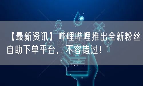 【最新资讯】哔哩哔哩推出全新粉丝自助下单平台，不容错过！