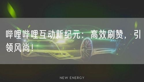 哔哩哔哩互动新纪元：高效刷赞，引领风尚！