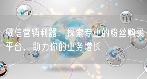 微信营销利器：探索专业的粉丝购买平台，助力你的业务增长