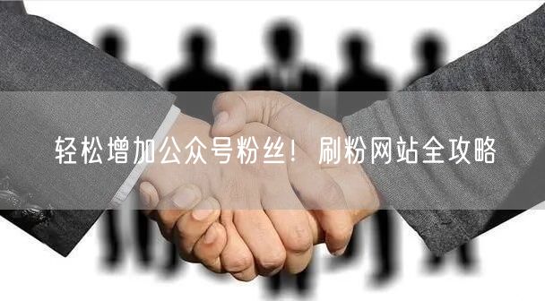 轻松增加公众号粉丝！刷粉网站全攻略