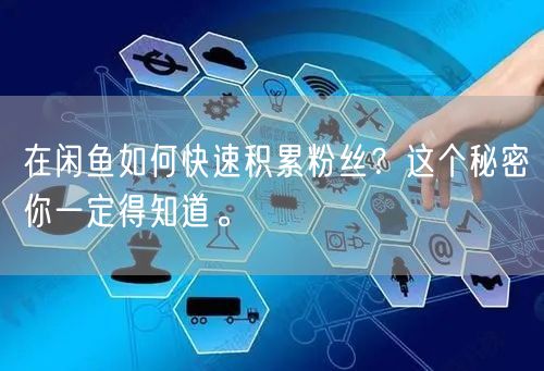 在闲鱼如何快速积累粉丝?这个秘密你一定得知道。