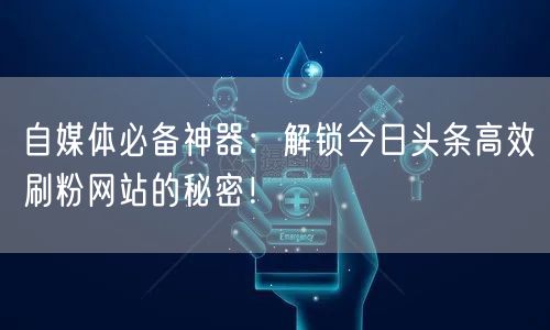 自媒体必备神器:解锁今日头条高效刷粉网站的秘密!