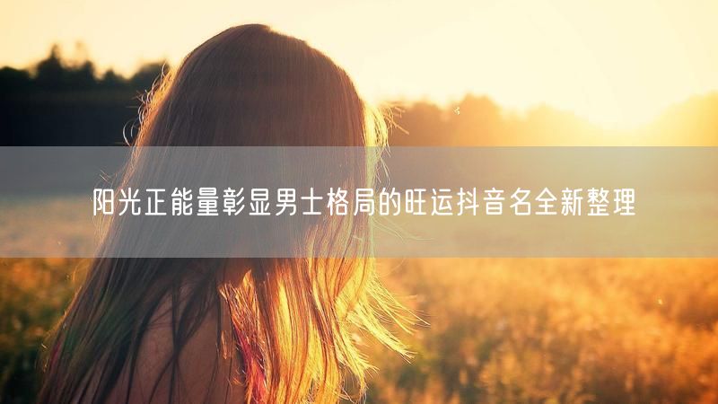 阳光正能量彰显男士格局的旺运抖音名全新整理