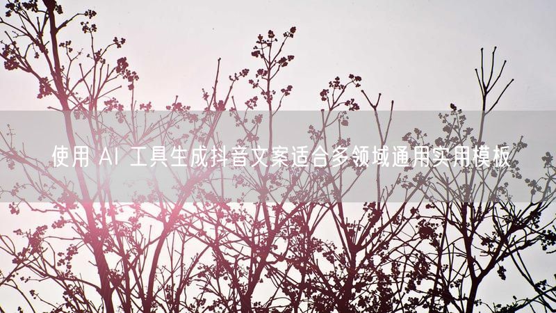 使用 AI 工具生成抖音文案适合多领域通用实用模板