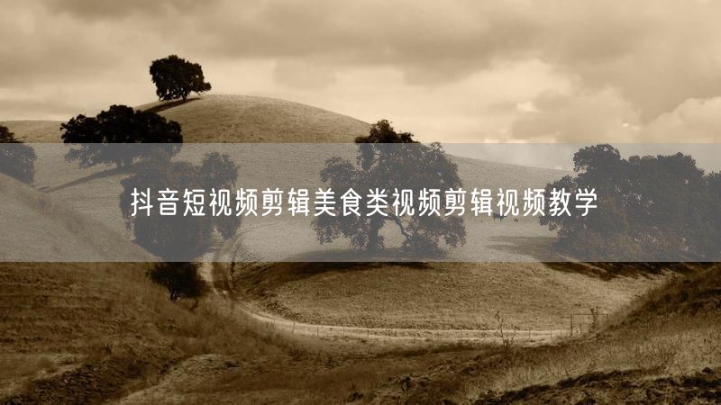 抖音短视频剪辑美食类视频剪辑视频教学