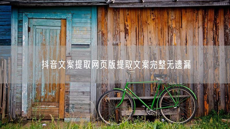 抖音文案提取网页版提取文案完整无遗漏