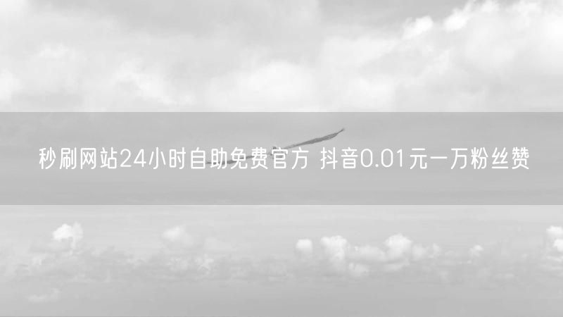 秒刷网站24小时自助免费官方 抖音0.01元一万粉丝赞