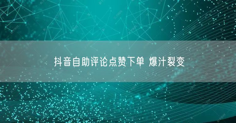 抖音自助评论点赞下单 爆汁裂变