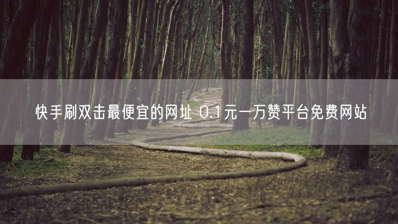 快手刷双击最便宜的网址 0.1元一万赞平台免费网站